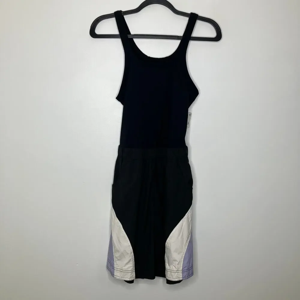 NWT FREE PEOPLE MOVEMENT Double Bounce Onesie Black Combo Purple Small - Picture 2 of 5